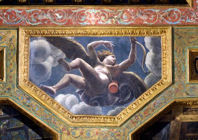 Cupid, ceiling caisson from the Sala di Amore e Psyche, 1528 by Giulio Romano